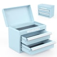 thumbnail image 1 of Caja de herramientas WORKPRO Mini de metal con 2 cajones y almacenamiento en la parte superior, 1 of 8
