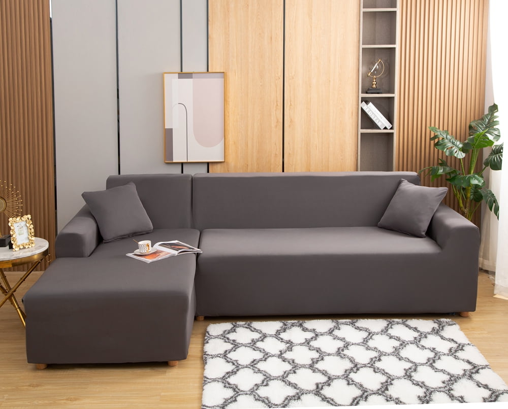 SHANNA Sectional Couch Covers, 2pcs LShaped Sofa Covers Furniture Slipcovers with 2pcs