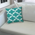 thumbnail image 3 of 20" X 20" Turquoise And White Zippered Polyester Quatrefoil Throw Pillow Cover, 3 of 5