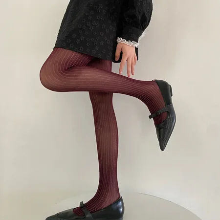 XIATIAN Women Black Tights Silver Silk Thigh High Stockings Pantyhose Lingerie Sexy Slim Body Stockings Women Luxury Tights Pantyhose