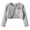 Light Ashy, variant on Girls Cropped Knit Cardigan Solid Color Round Neck Long Sleeve Cover Up Tops Cherry Rhinestone Casual Lightweight Sweater