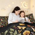 thumbnail image 5 of Homewish Wild Fungus Plant 7pcs Queen Bedding,Vintage Mushrooms Bedding Comforter Set Queen,Black,Black Reversible, 5 of 8