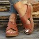 thumbnail image 5 of Mujeres Zapatillas de Verano de Moda Casual Versátil Playa Peep-Toe Abierto-Toe Cuña Tacones Zapatillas para la Primavera Y el Verano, 5 of 9