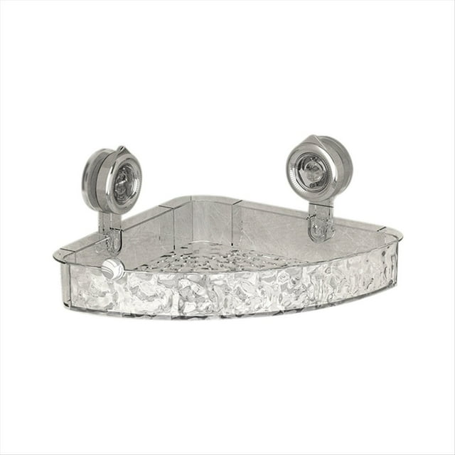 Estante de Ventosa con de Glaciar de Estilo de Lujo Ligero y Sin Taladro, Organizador de Ducha de Baño Estilo Ventilador Transparente