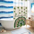thumbnail image 5 of No Hook Shower Curtain, St Patrick's Day Shower Curtains for Bathroom with See Through Top Window, Spring Lucky Shamrock Rainbow Beige Waterproof & Washable Bath Curtain Narrow 54"x78", 5 of 9
