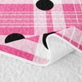 thumbnail image 5 of Manfei Modern Checkered Twin Quilt Set,Minimalist Polka Dot Twin Coverlet Set,Pink White,2pcs,1 Bedspread and 1 Pillowcase, 5 of 7