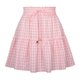 thumbnail image 3 of Gibobby faldas de lentejuelas para mujer 2023 falda drapeada con estampado a cuadros para mujer, Falda corta a cuadros Retro elástica de cintura alta(Rosa， M), 3 of 4