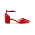 thumbnail image 3 of BLISSFUL STEP Women's Closed Pointed Toe Ankle Strap Low Block Heels Pumps, 3 of 6