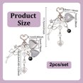 thumbnail image 2 of 2Pcs Keychain Purse Charms Plastic Imitation Pearl Acrylic Alloy Pendant Heart Bowknot Charms with Alloy Swivel Clasps, 2 of 5