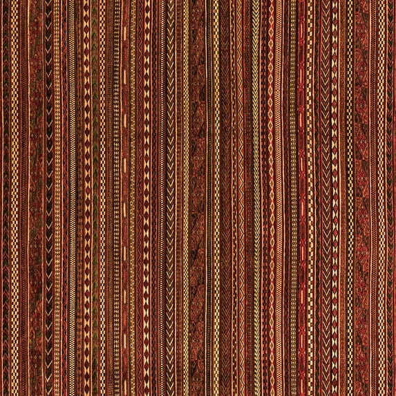 Ahgly Company Indoor Square Oriental Orange Modern Area Rugs, 6' Square