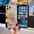 thumbnail image 5 of iPhone 12/12 Pro Case, Cute Conch Shell Floral Butterfly with Ring Kickstand Elegant Protective Cover for Girls Women for Apple iPhone 12/12 Pro 6.1'' 2020 (Roes Gold), 5 of 8