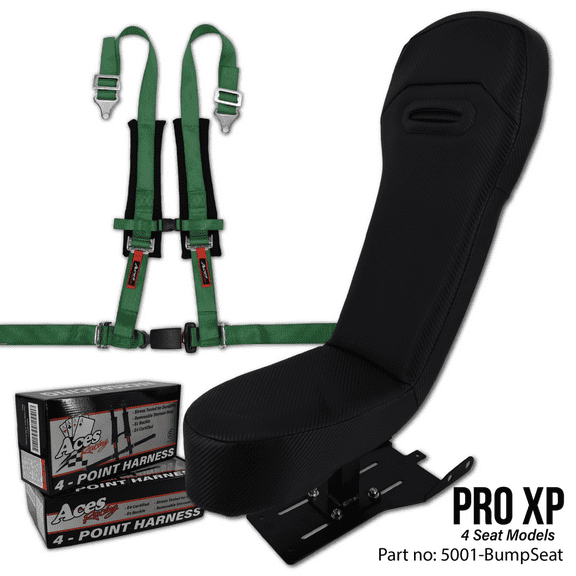 XP Pro Rear Bump Seat with Green 4 Point Harness