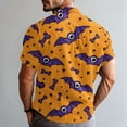 thumbnail image 4 of WTOBBY Men's Halloween Printed Short Sleeve Shirt Casual Loose Fit Party Graphic Tee Cotton Blend Breathable Top for Festival Costume Holiday Celebration,Dark Purple XL, 4 of 6