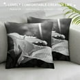 thumbnail image 3 of JEUXUS Calla Lily Black and White Flower Pictures Plush Pillowcase Square White, 3 of 5