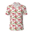 thumbnail image 2 of Daiia Strawberry1 Pattern Men’s Polo Shirts,Solid Deck Shirt,Classic Fit, Breathable Cotton Polo for Casual and Sport Wear-Small, 2 of 9