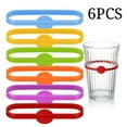 thumbnail image 2 of 6Pcs Silicone Wine Cup Glass Markers Party Goblet Wine Drinking Cup Marking Tags, Reusable Colorful Drink Identifier for Cocktail Party, Wedding, Bar & Holiday , 6-Piece Wine Glass Marking Tape, 2 of 8