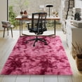 thumbnail image 3 of Janvonne 4x6 Fluffy Area Rug for Bedroom, Modern Shaggy Carpets Fuzzy Rug for Teens Dorm Bedside Home Decor Aesthetic, Heavy Duty Non Slip, Tie-dye Dark Red, 3 of 8