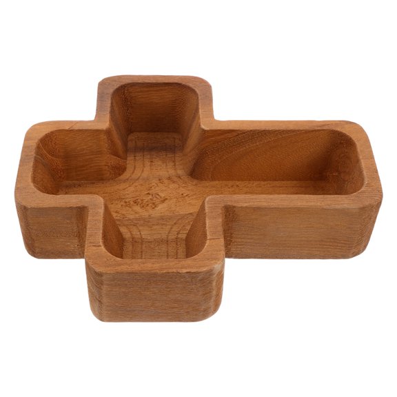 OUNONA Natural Wood Cross Shaped Serving Platter for Appetizers Cheese and Fruit
