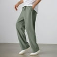 thumbnail image 2 of Casual Pants for Men Solid Color Loose Fit Soft Comfortable Trousers with Pockets Drawstring Elastic Waist Lightweight Sweatpants Men, 2 of 8