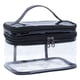 thumbnail image 1 of Caja de bolsa de maquillaje de doble capa, portátil de celosía, almacenamiento multifuncional, lavado y maquillaje, 1 ud., 1 of 5