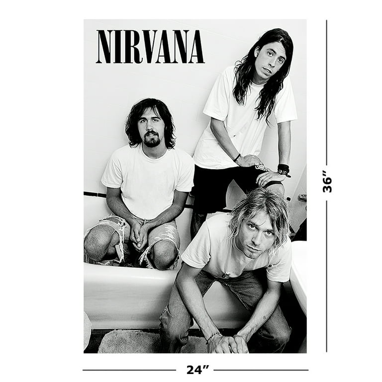 Nirvana - Music Poster (Dave Grohl, Kurt Cobain & Krist) (Bathroom