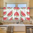 thumbnail image 2 of Yayeee Kitchen Curtains Tier Set of 2 Light Filtering 57"x24" Over Sink Window Panels, White Watermelon, 2 of 7