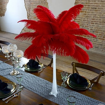 ostrich feather vase
