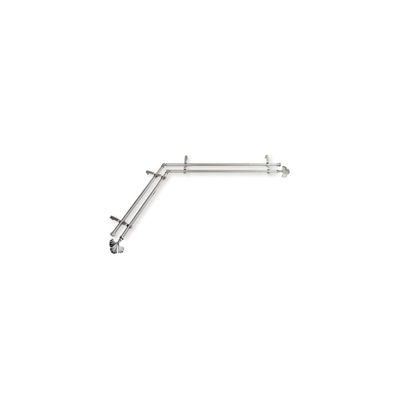 Corner Window Curtain Rod - Dual Rod, Adjustable, Satin Nickel Finish - 28 to 48 Inch