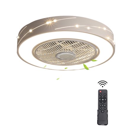 

TFCFL Meteor Shower Style Acrylic Ceiling Fan LED 7 Invisible Blade Modern lighting Fixture White 21.6