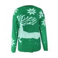 thumbnail image 3 of Seyurigaoka Women's Christmas Round Neck Long Sleeve Elk Pattern Loose Sweaters, 3 of 6