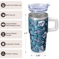 thumbnail image 3 of 20oz Vacuum Insulated Tumbler with Lid and Straw - Stainless Steel Double Wall Boho Travel Coffee Mug, Leakproof Thermal Cup Design, 3 of 5