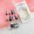 thumbnail image 2 of Ataúd largo cuadrado SXTSZJ de Fake Nails a presión con diseños, 2 of 7