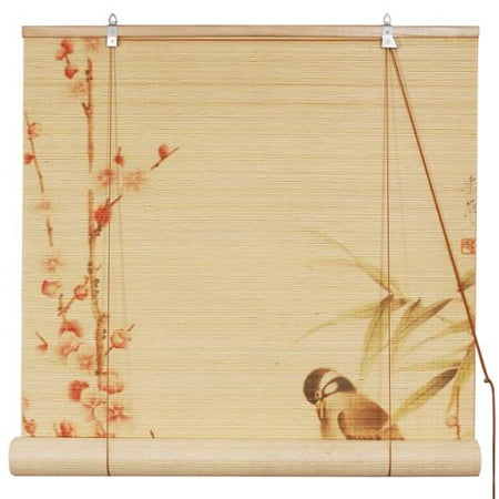 Oriental Furniture Handmade Bamboo Love Birds Window Blinds 24 In Departments