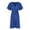 Blue, variant on Zpanxa Womens Plus Size Boho Dress Casual V-Neck Solid Short Sleeve Midi Dresses Swing Dress with Belt Purple XL
