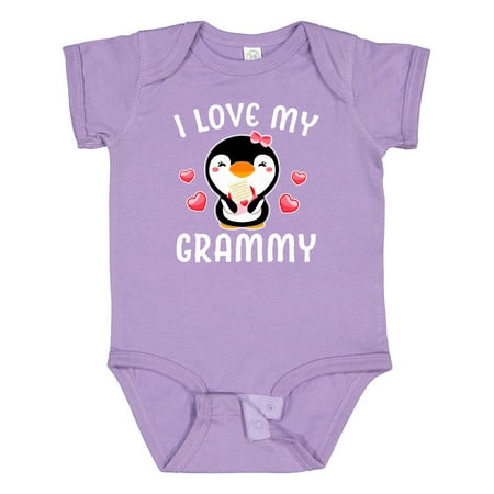 

Inktastic I Love My Grammy with Cute Penguin and Hearts Gift Baby Girl Bodysuit