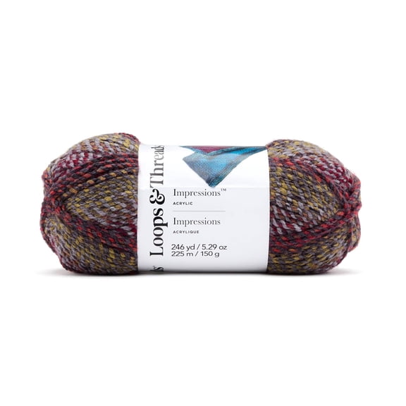 Impressions Yarn by Loops & Threads - Yarn for Knitting - Crochet - Weaving - and Arts & Crafts - Multi - Acrylic - 5.29 oz
