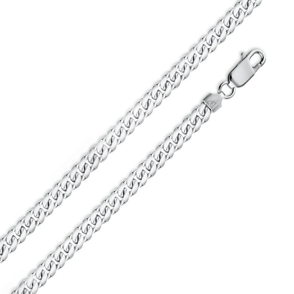 Sterling Silver 925 High Polished Diamond-Cut Miami Cuban 220 7.6mm Chain Italy 26" Jewelry Female