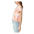 thumbnail image 3 of FRAYED Womens Orange Tie Dye Short Sleeve Crew Neck Top S, 3 of 4