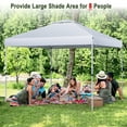 thumbnail image 4 of Costway 2-Tier 10' x 10' Pop-up Canopy Tent Instant Gazebo Adjustable Carry Bag with Wheel White, 4 of 11