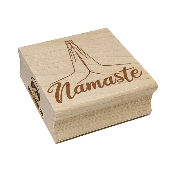 Namaste Palm of Hands Together Yoga Square Rubber Stamp Stamping Scrapbooking Crafting - Small 1.25in
