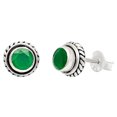 thumbnail image 4 of Natural Green Onyx Stud 925 Sterling Silver Earrings Jewelry DGE1067_E E-1245, 4 of 7