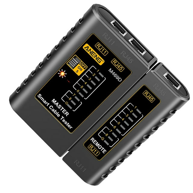 Ethernet Cable Tester Network Testing Tool Cat5 Cat5E Cat6 Internet cable tester for Network Black