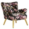 thumbnail image 7 of BELLEZE Modern Accent Chair, High Back Floral Pattern Armchair with Metal Legs, Upholstered Wingback Single Chair for Living Room Bedroom Office - Holland (Flower Print), 7 of 7