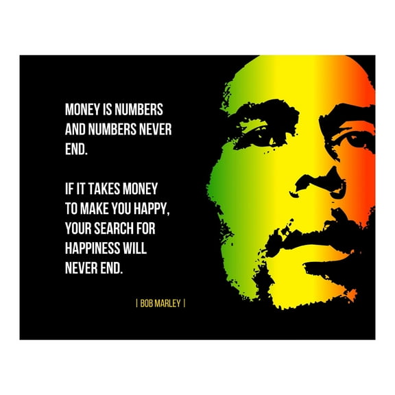 Bob Marley- Search for Happiness- Inspirational Wall Art Print, This Vintage Silhouette Wall Decor Print Makes Ideal For Home Decor, Office Decor or Man Cave Decor. Gift of Happiness