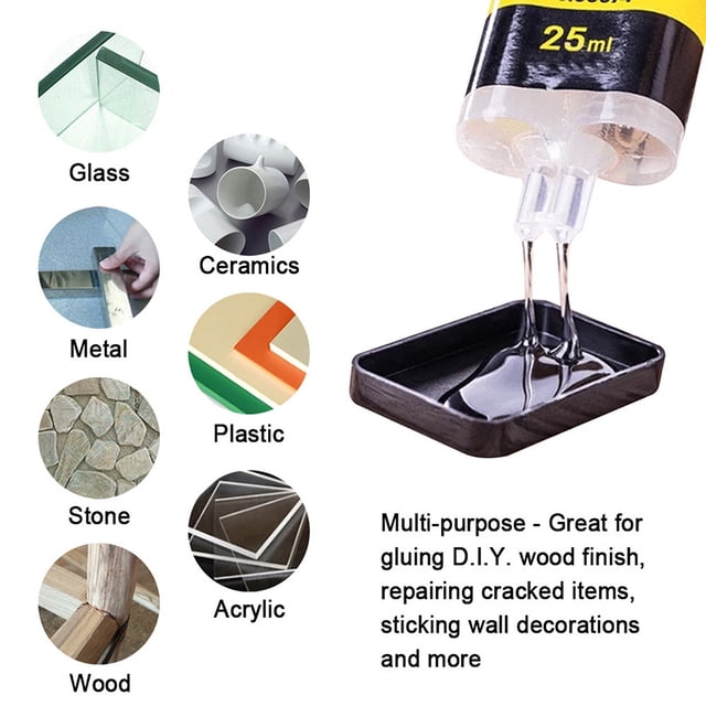 Pegamento De Reparación Pegamento AB de resina epoxi adhesivo resistente al agua de 25ml para reparar madera de Metal Likrtyny Libre de BPA