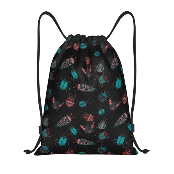 Fotbe Colorful Insect Bolsa Mochila con Cordón Estampada, Bolsa de Gimnasio Deportiva, Bolsa Cinch, Bolsa con Cordón para Hombres y Mujeres-Small