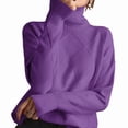 thumbnail image 2 of Women'S Turtle Neck Sweater Fall Winter Long Sleeve Chunky Knitted Trendy Pullover Tops S, 2 of 9