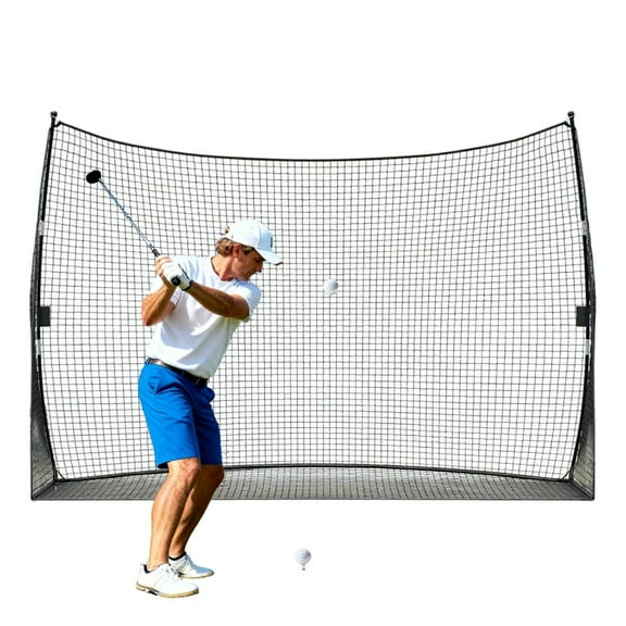 Riedhoff Basics Golf Practice Net, 10 x 7 x 3 ft, Heavy Duty, with Carry Bag, Black