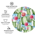 thumbnail image 4 of Kll Round Shape Drink Coasters Set Of 4,Pu Leather Absorbent Coasters Set Decorative Coffee Cup Coasters Housewarming Gift For Home Decor-Flowers And Cactus, 4 of 9