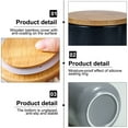 thumbnail image 3 of Ceramic Food Storage Jar, Stackable Kitchen Canisters, Containers with Airtight Seal Wooden Lid for Serving Ground Coffee, Tea, Sugar, Salt and More,black，G187087, 3 of 5